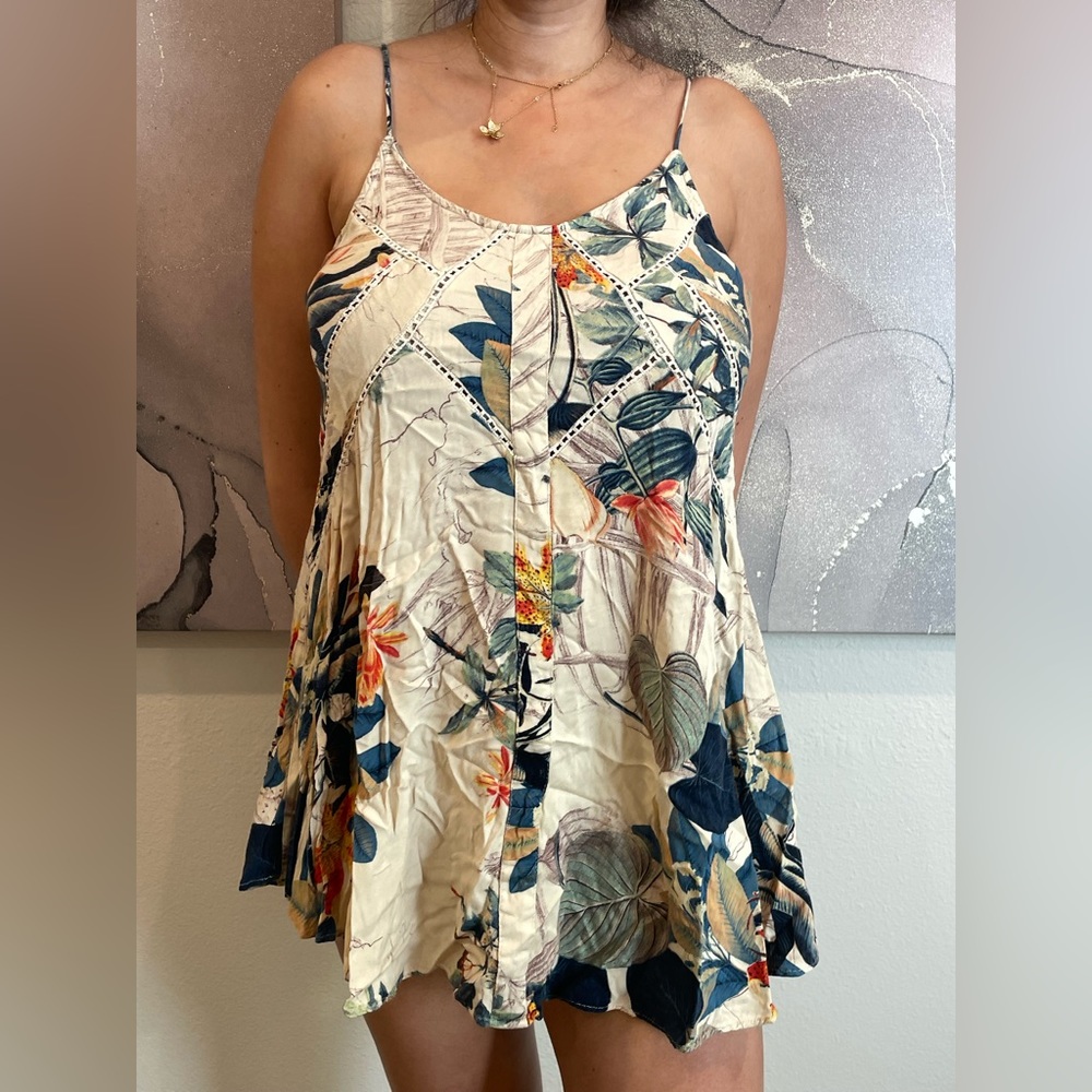 Tropical print mini dress